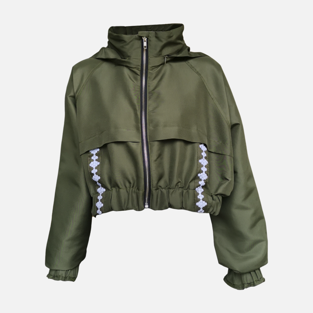 JACKIE Cropped Jacket with Hidden Hood