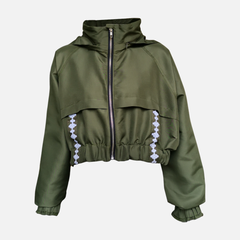 JACKIE Cropped Jacket with Hidden Hood